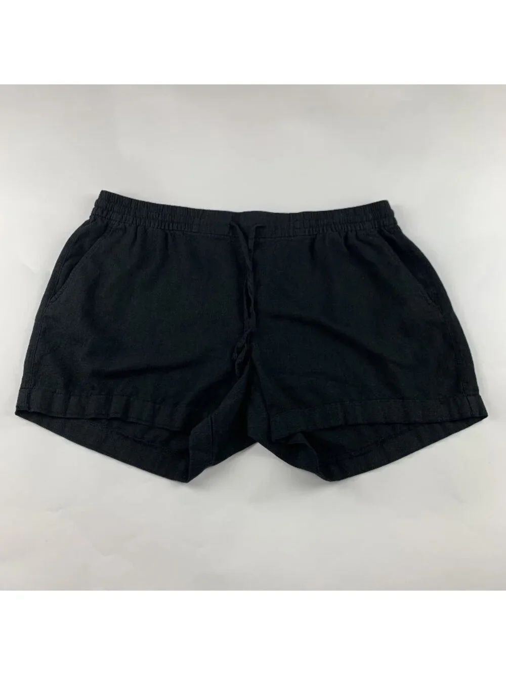 Old Navy Black Linen Blend Pull On Shorts XL - Picture 1 of 5